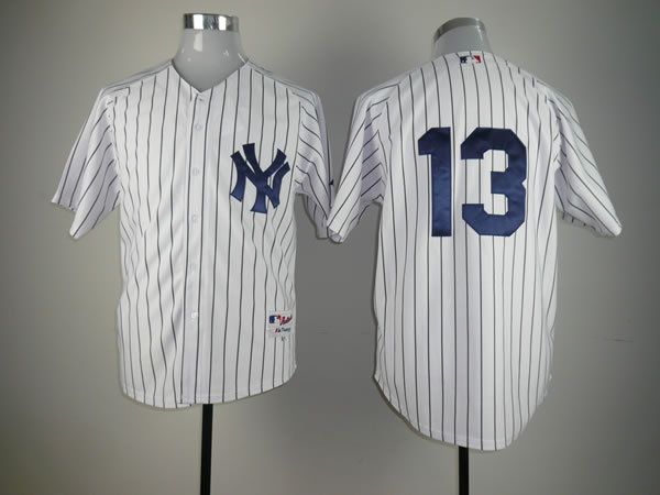 Men New York Yankees #13 No name White MLB Jerseys
